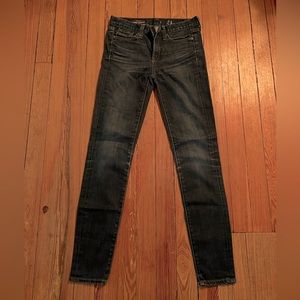 J. Crew Midrise Toothpick Jeans, dark wash, size 24